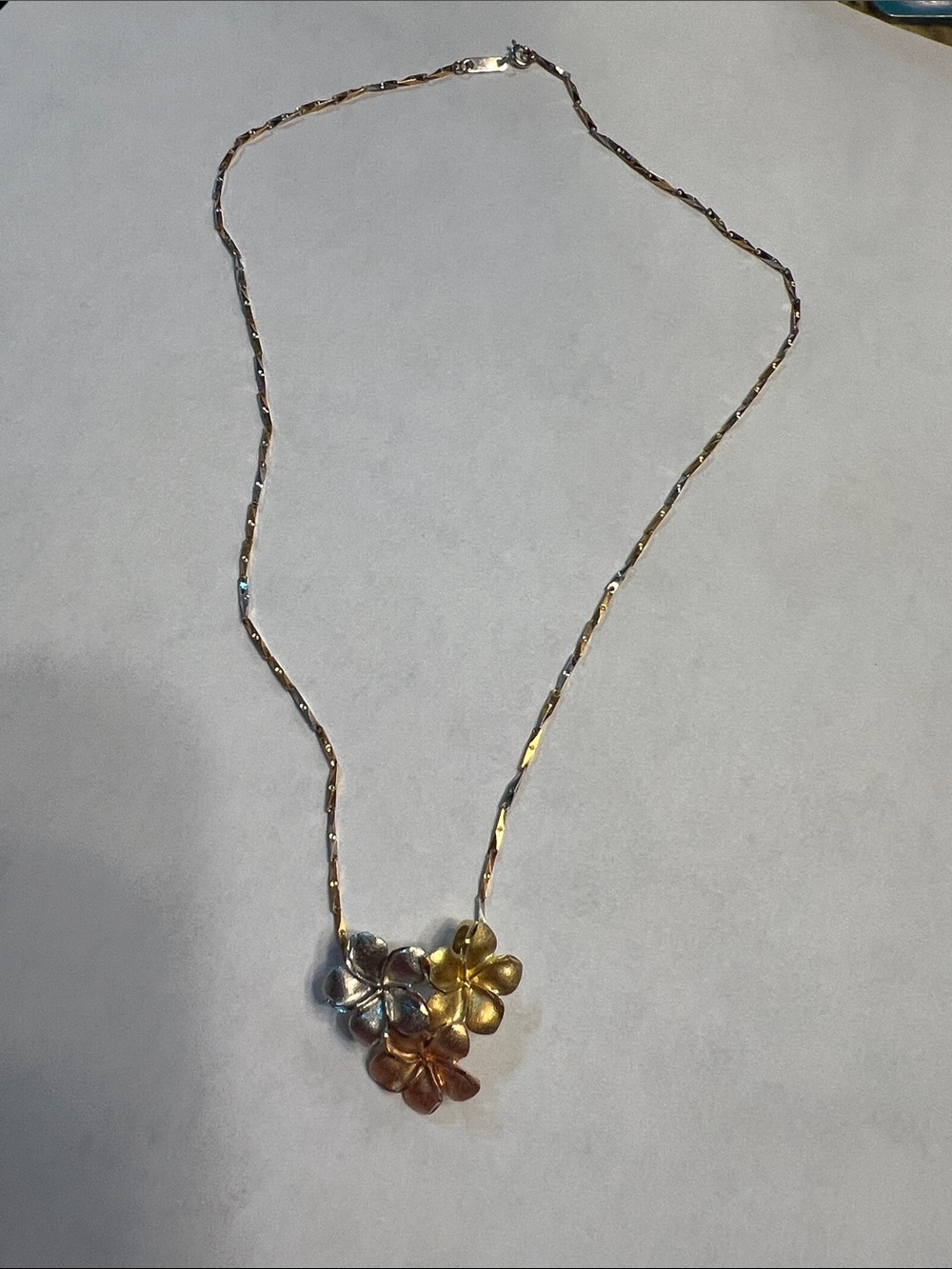 Gold, rose gold and white gold Pendant Necklace - Women fine Jewelry